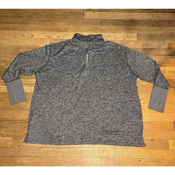 Nike Running Dri-Fit Womens Plus Size 3X Zip Thumbhole Athletic Top Gray 1/4 Zip - Picture 3 of 16